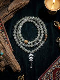 「Mist in the Forest」Green Phantom & Smoky Quartz Bracelet