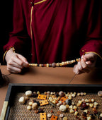 Original Design Tibetan Natural Yak Bone & Camel Bone Multi-Treasure Buddha Bead Bracelet 108 Beads Unisex Necklace Handheld Bracelet