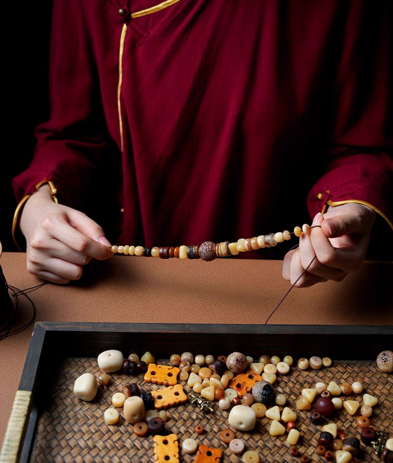 Original Design Natural Yak Bone & Camel Bone Multi-Treasure Buddha Bead Bracelet | Tibetan Unisex Multi-Loop Ethnic Style Bracelet