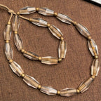 Antique Collection Grade Bead String | Clear Crystal Multi-Faceted Octagonal Ancient Bead Necklace