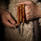 Vintage Spirit Bone・Tibetan Yak Bone 108 Prayer Beads | Dzi Bead Blessed Tibetan Buddha Beads Bracelet