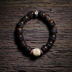 Heritage Spirit Bone・Tibetan Vintage Yak Bone Kapala Bracelet | Unisex Tibetan Style Cultural Play Buddha Beads Bracelet