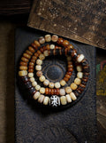 Original Design Natural Yak Bone & Camel Bone Multi-Treasure Buddha Bead Bracelet | Tibetan Unisex Multi-Loop Ethnic Style Bracelet