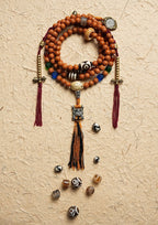 Original Design Toothless Small Vajra Bodhi Buddha Bead Bracelet | Tibetan 108 Bead Necklace Rosary