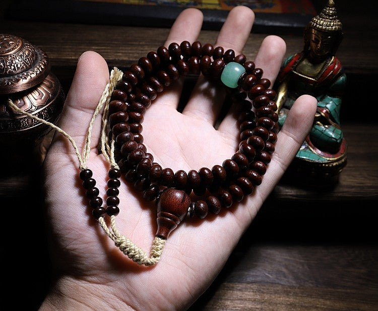 Collector-Grade Purple Gold Alms Bowl Bodhi 108 Prayer Beads | Dzi Bead Blessed Tibetan Buddha Beads Bracelet
