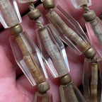 Antique Collection Grade Bead String | Clear Crystal Multi-Faceted Octagonal Ancient Bead Necklace