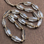 Antique Collection Grade Bead String | Clear Crystal Multi-Faceted Octagonal Ancient Bead Necklace