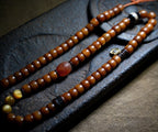 Tibetan Natural Vintage Yak Bone Double-Loop Buddha Bead Bracelet | Tibetan Unisex Couple Style Bracelet