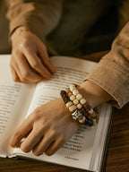 Original Design Natural Yak Bone & Camel Bone Multi-Treasure Buddha Bead Bracelet | Tibetan Unisex Multi-Loop Ethnic Style Bracelet