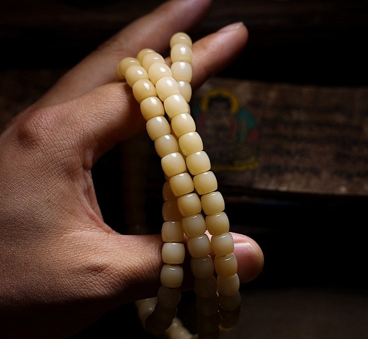 Original Weathered Bodhi Root 108 Bead Buddha Bead Bracelet | Unisex Cultural Play Rosary