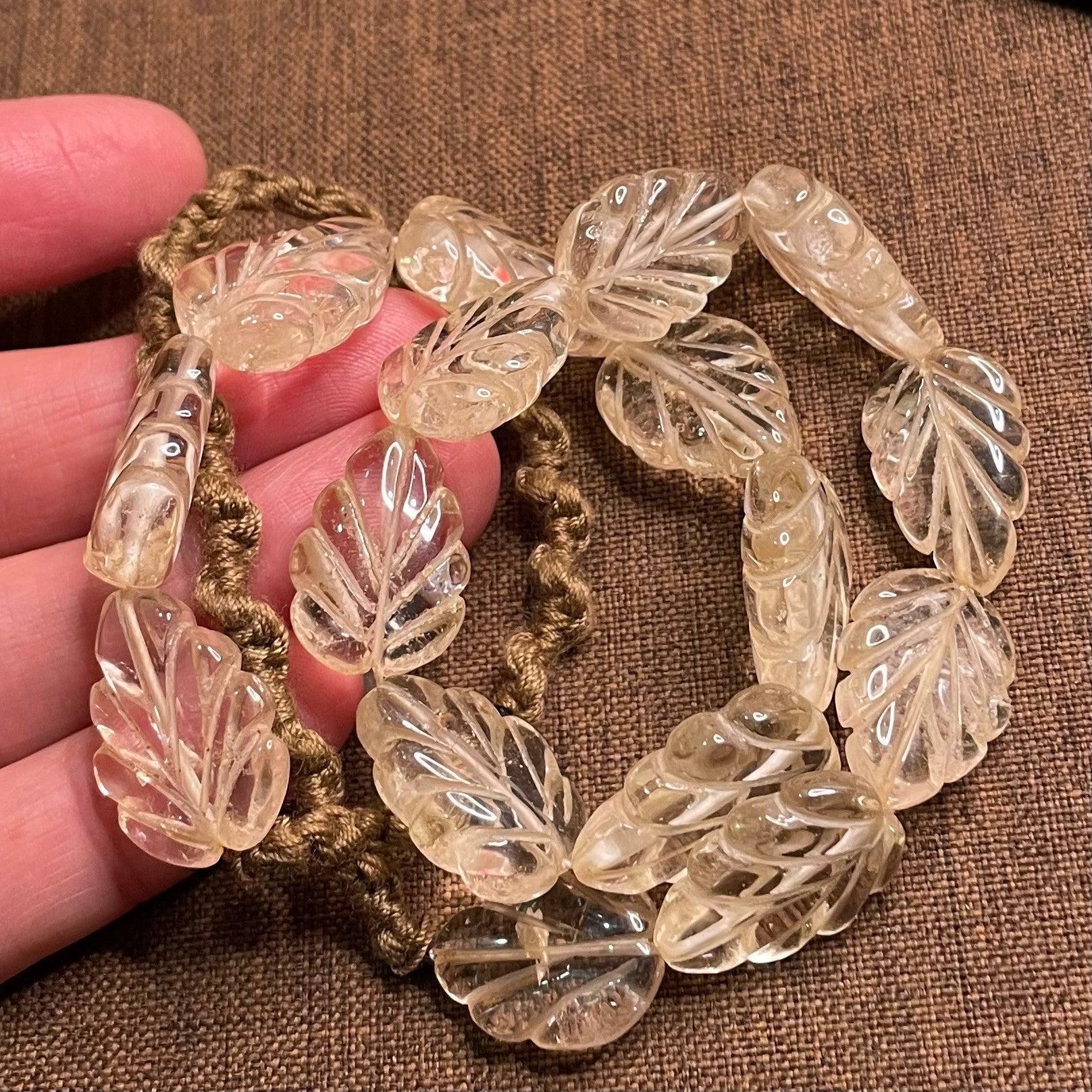 Tibetan Collection Grade Ethnic Style Cultural Play Jewelry | Himalayan Vintage Crystal Leaf