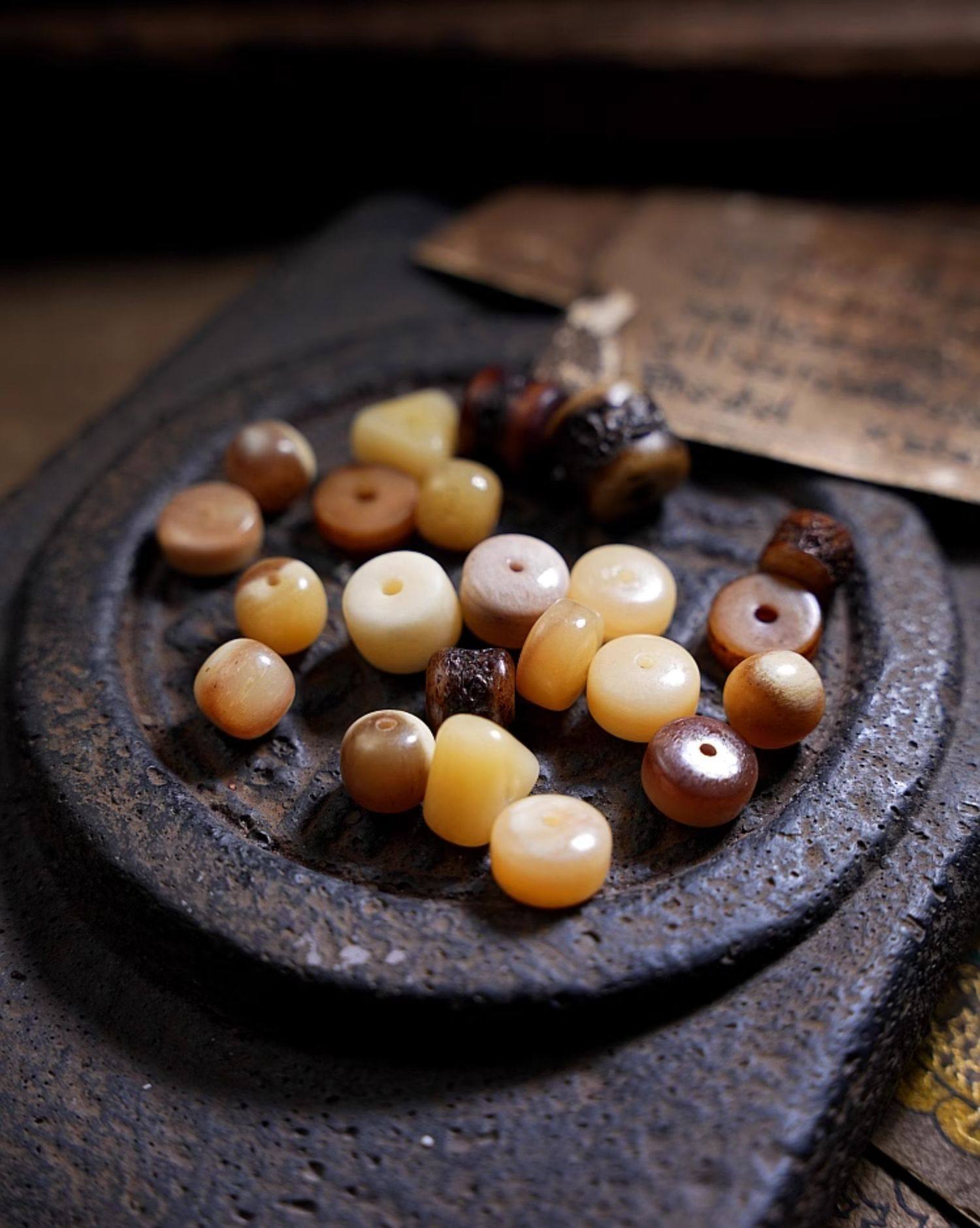 Original Design Natural Yak Bone & Camel Bone Multi-Treasure Buddha Bead Bracelet | Tibetan Unisex Multi-Loop Ethnic Style Bracelet