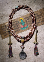 Original Blood-Bearing Natural Camel Bone 108 Bead Tibetan Buddha Bead Bracelet | Unisex Handheld Necklace