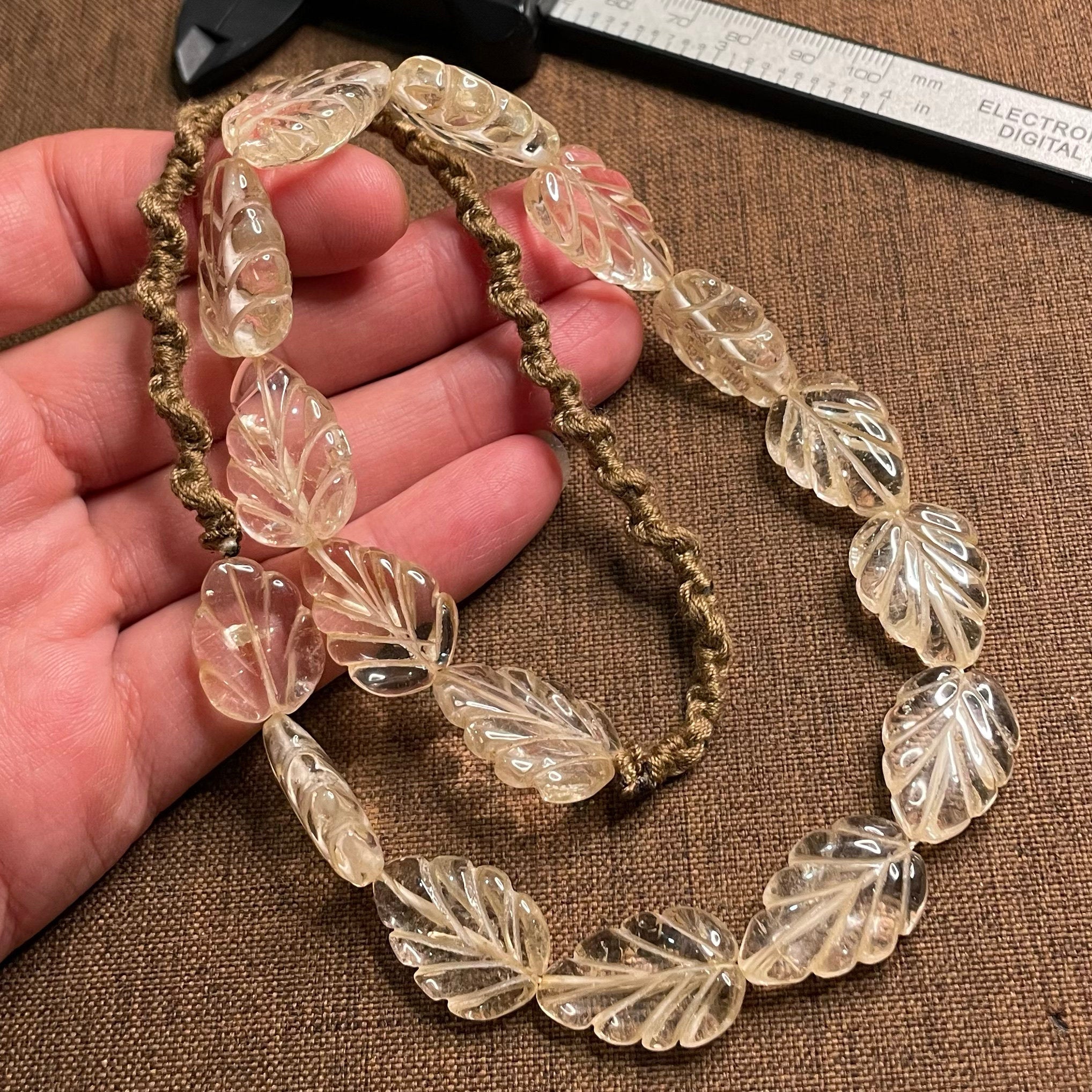 Tibetan Collection Grade Ethnic Style Cultural Play Jewelry | Himalayan Vintage Crystal Leaf