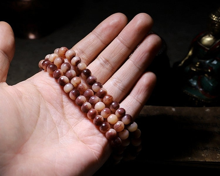 Original Blood-Bearing Natural Camel Bone 108 Bead Tibetan Buddha Bead Bracelet | Unisex Handheld Necklace