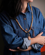 Original Design Tibetan Natural Yak Bone & Camel Bone Multi-Treasure Buddha Bead Bracelet 108 Beads Unisex Necklace Handheld Bracelet