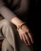 Original Vintage Bodhi Root Bracelet | Natural Old Seed Single-Loop Handheld Small-Size Bracelet