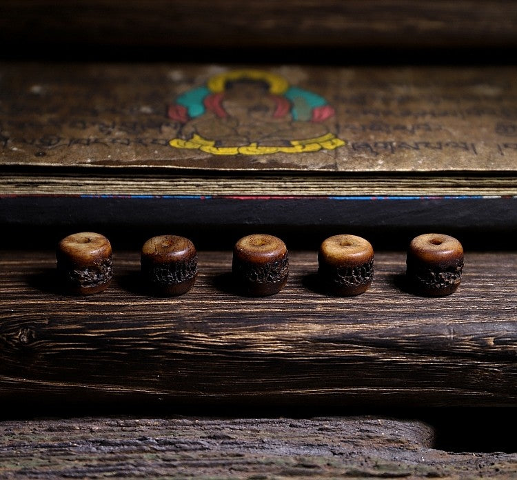 Heritage Spirit Bone・Tibetan Vintage Yak Bone Kapala Bracelet | Unisex Tibetan Style Cultural Play Buddha Beads Bracelet