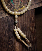 Original Weathered Bodhi Root 108 Bead Buddha Bead Bracelet | Unisex Cultural Play Rosary