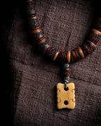 Heritage Spirit Bone・Tibetan Vintage Yak Bone Double-Loop Kapala Bracelet | Niche Spirit Bone Buddha Beads Bracelet