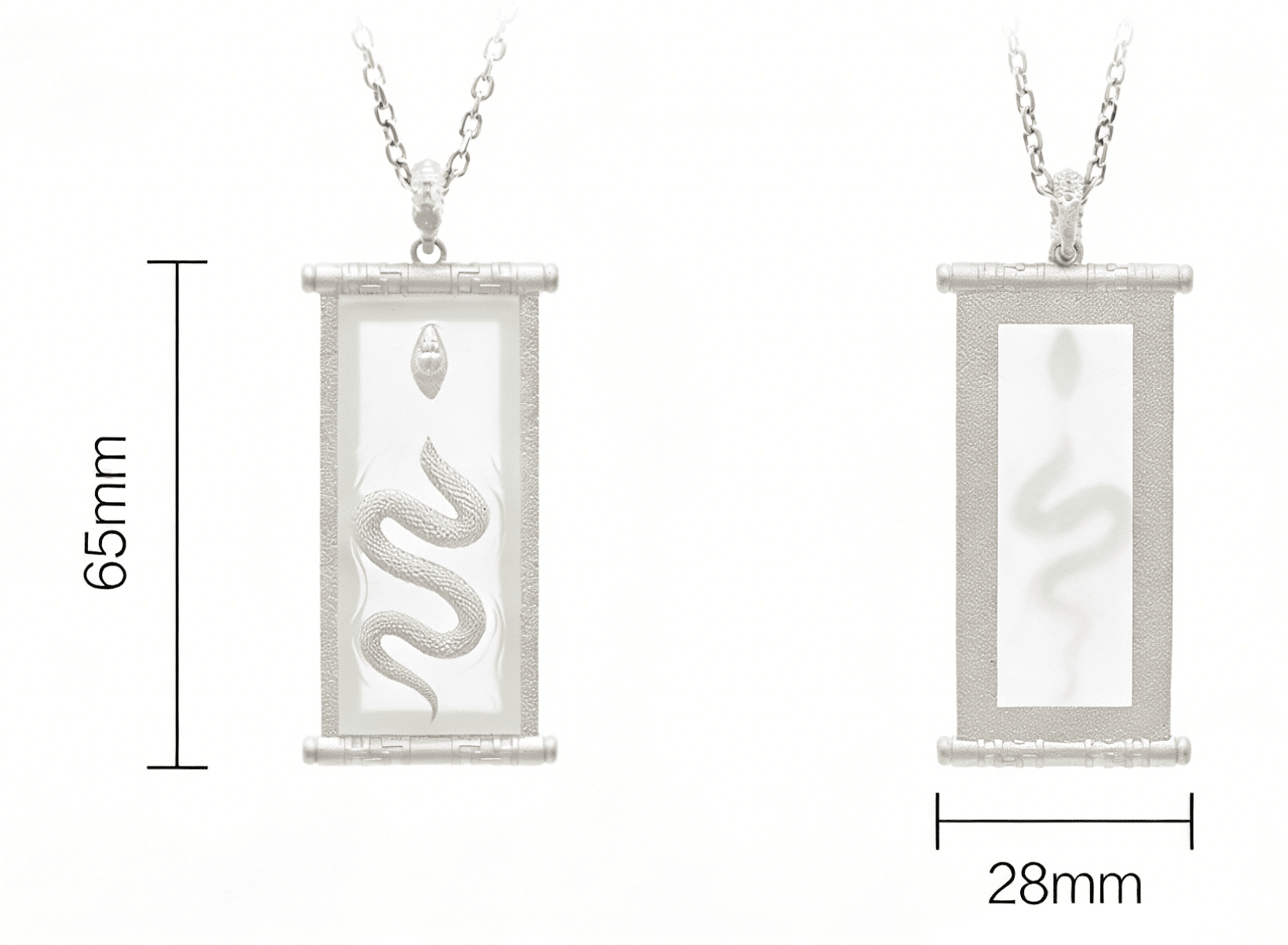 「Spirit of the Zodiac」 Sterling Silver Snake Spirit Inlaid with White Crystal