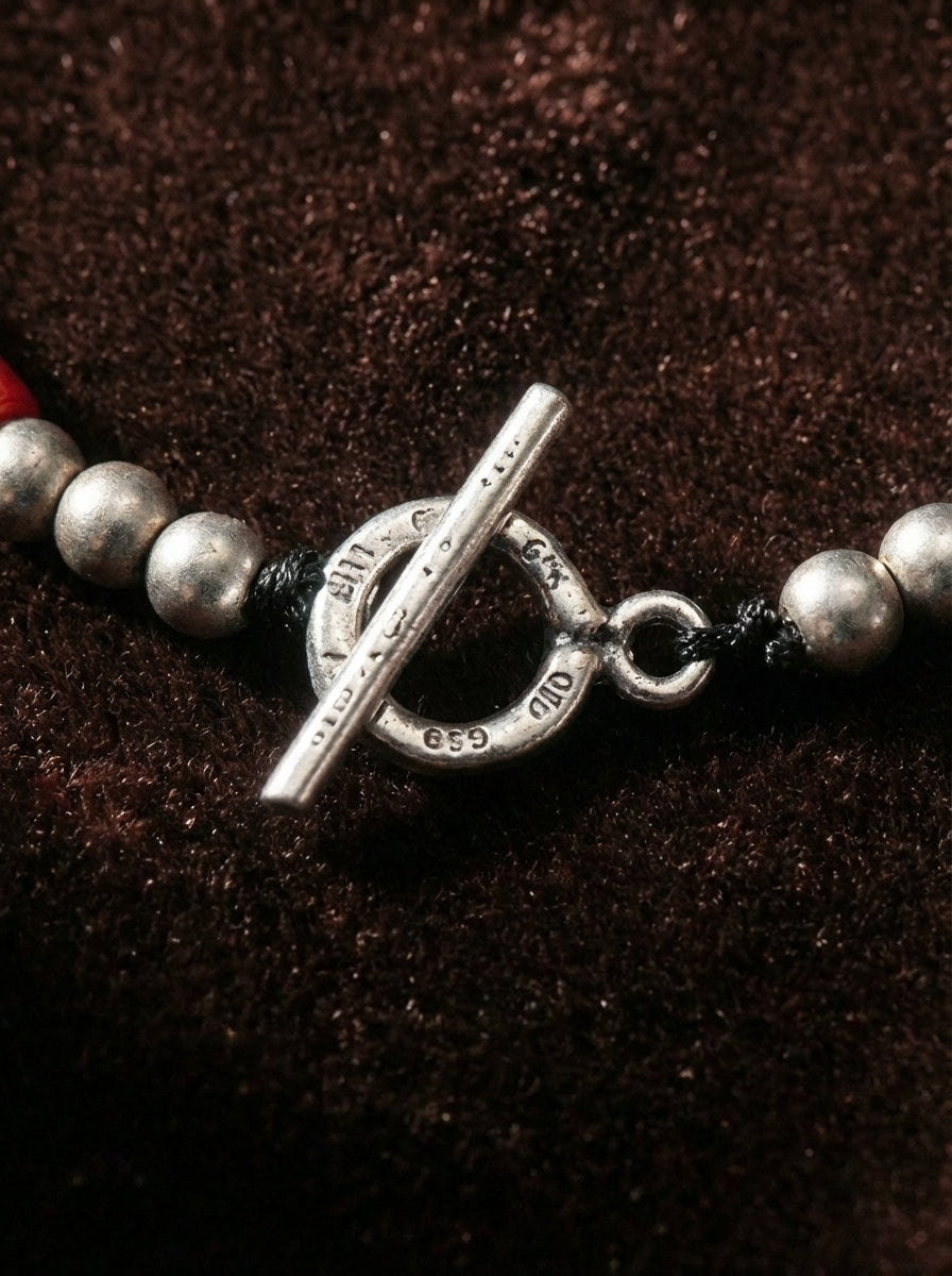 Niche Tibetan Style Natural Red Agate Couple Bracelets&Vintage Beaded Design