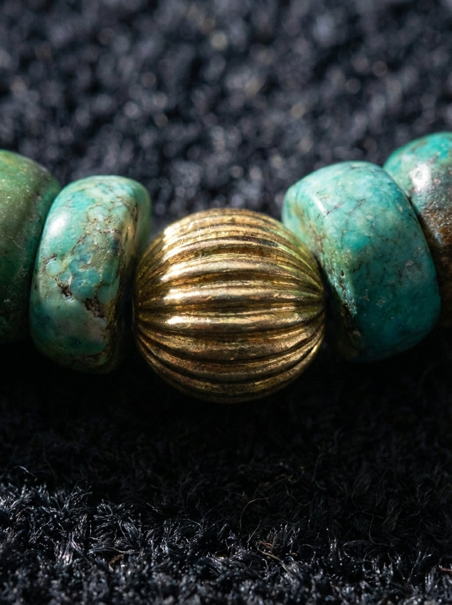 Original Trendy Brand Color Block Natural Raw Turquoise Tiger Eye Bracelet