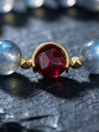 Moonlight Reflecting Red Grade・Sri Lanka Grey Moonstone Bracelet Original Handmade Red Tiger Eye Crystal Bracelet