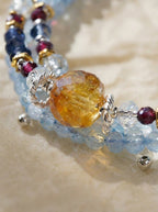 Pisces Original Multi-Layer Stackable Aquamarine & Citrine Bracelet Twelve Constellations Exclusive For Women
