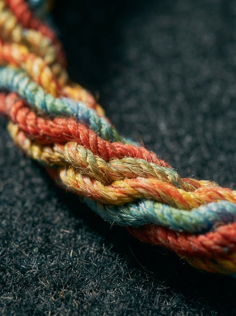 Himalaya・Yellow Jambhala Gau Box Bracelet | Tibetan Style Eight-Strand Braided Color Rope Ethnic Bracelet