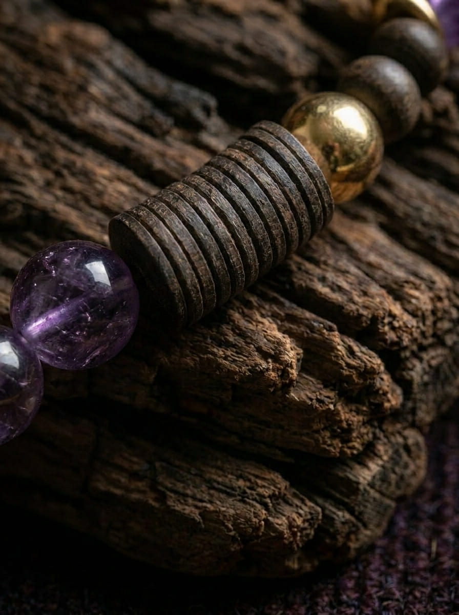 Dark Night Telepathy」 Amethyst & Agarwood Bracelet – Himal&Soul