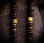 Heritage Spirit Bone・Tibetan Vintage Yak Bone Double-Loop Kapala Bracelet | Niche Spirit Bone Buddha Beads Bracelet