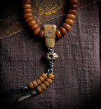 Vintage Spirit Bone・Tibetan Yak Bone 108 Prayer Beads | Tibetan Style Cultural Play Bracelet