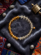 「Sweet Osmanthus Falling & Golden Beads」 Amber & Citrine Bracelet