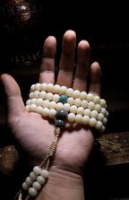 Original Simplicity・Natural White Jade Bodhi Root 108 Prayer Beads | Unisex Buddha Beads Bracelet