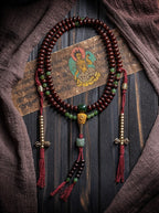 Qinghuan Elegance Gathering・Purple Gold Alms Bowl Bodhi 108 Beads Tibetan Style Prayer Beads | High-End Cultural Play Buddha Beads Bracelet