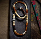 Original Design Natural Yak Bone & Camel Bone Multi-Treasure Buddha Bead Bracelet | Tibetan Unisex Multi-Loop Ethnic Style Bracelet