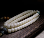Original Simplicity・Natural White Jade Bodhi Root 108 Prayer Beads | Unisex Buddha Beads Bracelet