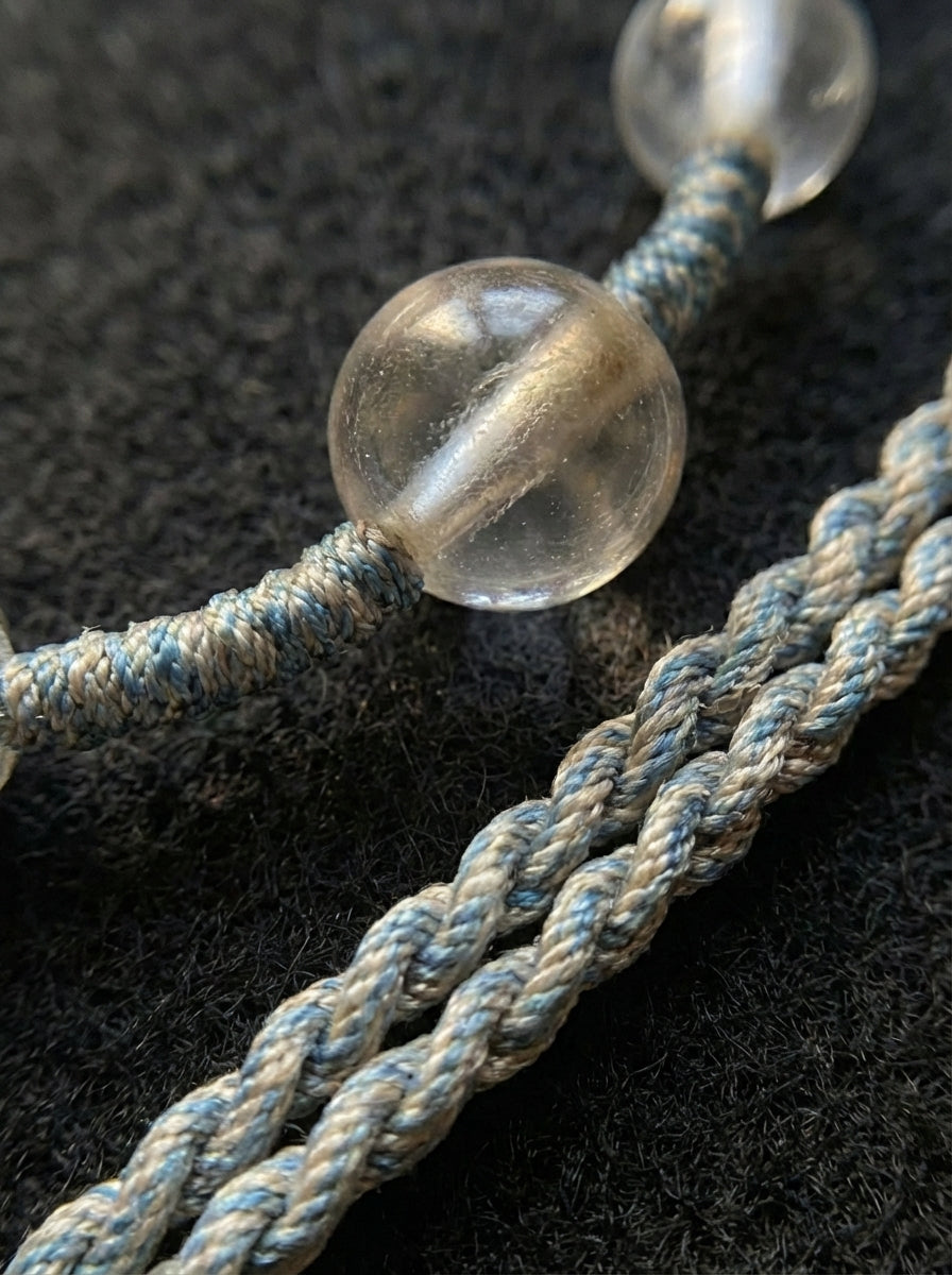 Tibetan Region Old Material Natural Clear Quartz Five-Pronged Vajra Woven Necklace - Unique Piece