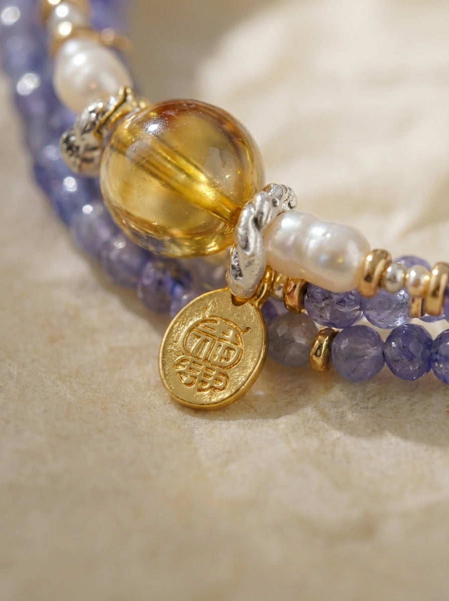 Cancer Natal Original Multi-Layer Stackable Tanzanite Bracelet Twelve Constellations Exclusive For Women