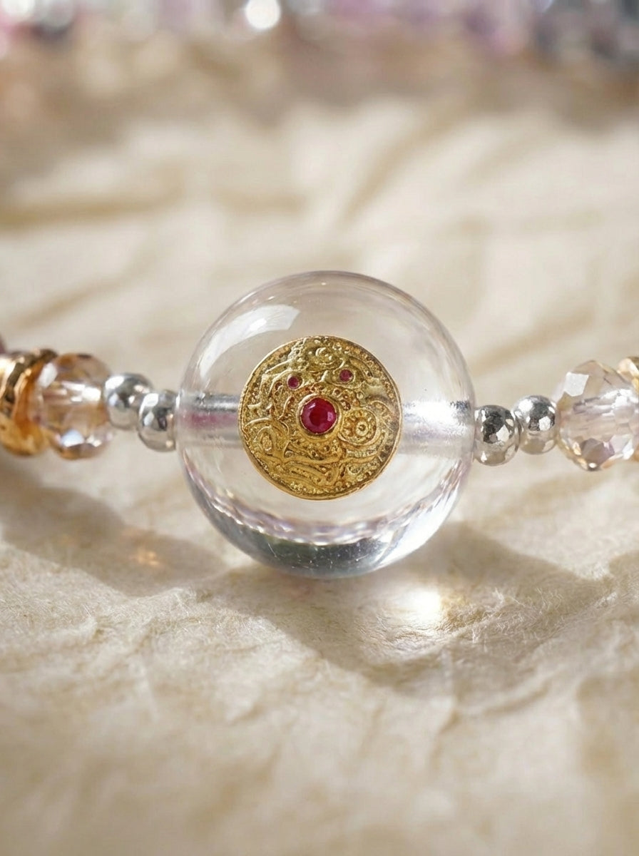 Capricorn Natal Pink Luck Original Multi-Layer Stackable Morganite Crystal Bracelet Twelve Constellations Exclusive For Women