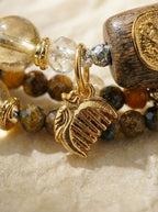 Sagittarius Original Multi-Layer Stackable Citrine, Tiger Eye & Agarwood Light Luxury Bracelet Twelve Constellations Exclusive For Women