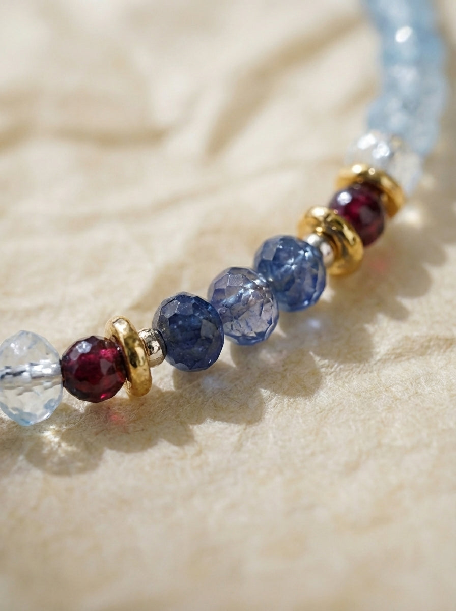 Pisces Original Multi-Layer Stackable Aquamarine & Citrine Bracelet Twelve Constellations Exclusive For Women