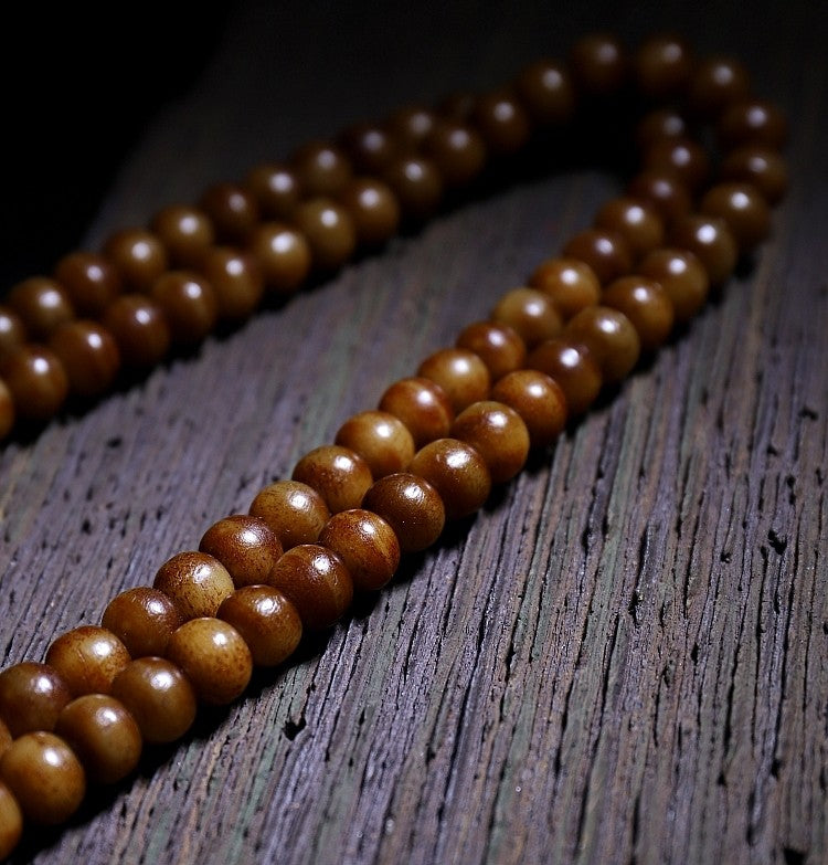 Vintage Spirit Bone・Tibetan Yak Bone 108 Prayer Beads | Dzi Bead Blessed Tibetan Buddha Beads Bracelet