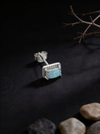 Original Style Minimalist Stud Earrings | 925 Sterling Silver Opal Inlaid Earrings