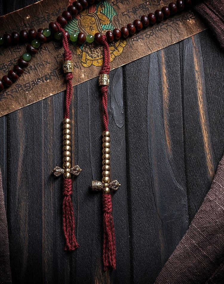 Qinghuan Elegance Gathering・Purple Gold Alms Bowl Bodhi 108 Beads Tibetan Style Prayer Beads | High-End Cultural Play Buddha Beads Bracelet