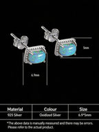 Original Style Minimalist Stud Earrings | 925 Sterling Silver Opal Inlaid Earrings