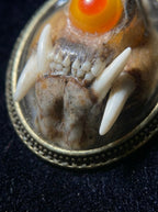 Folk Inlaid Mink Skull Pendant | Spirit Bone (Mink Bone) Necklace