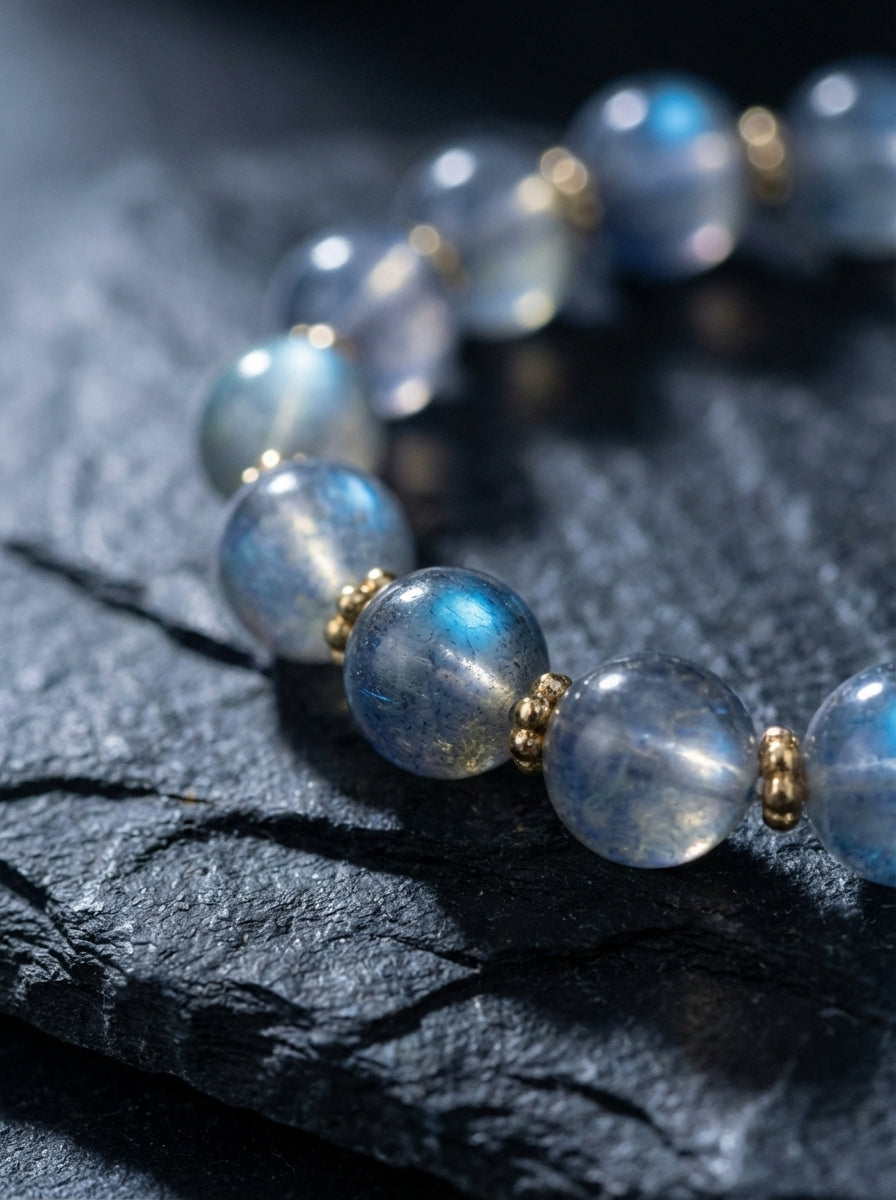 Moonlight Reflecting Red Grade・Sri Lanka Grey Moonstone Bracelet Original Handmade Red Tiger Eye Crystal Bracelet