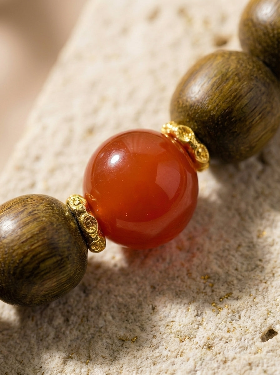 Oriental Sandalwood Charm Original Sandalwood Multi-Treasure Bracelet Chinese Style Unisex Bracelet